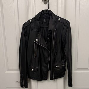 Women's Black  Faux Leather Jacket